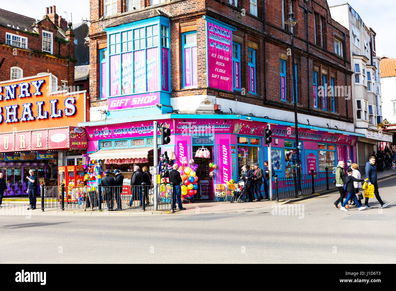 Scarborough seafront gift shop Scarborough town UK candy shop