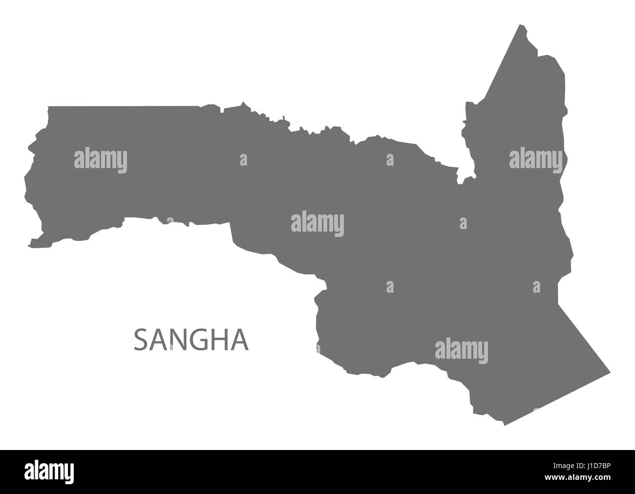 Sangha province of Congo Republic map grey illustration silhouette ...