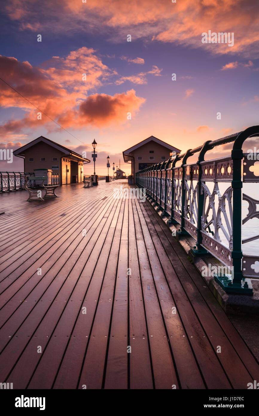 Penarth Pier captured at sunrise Stock Photo Alamy
