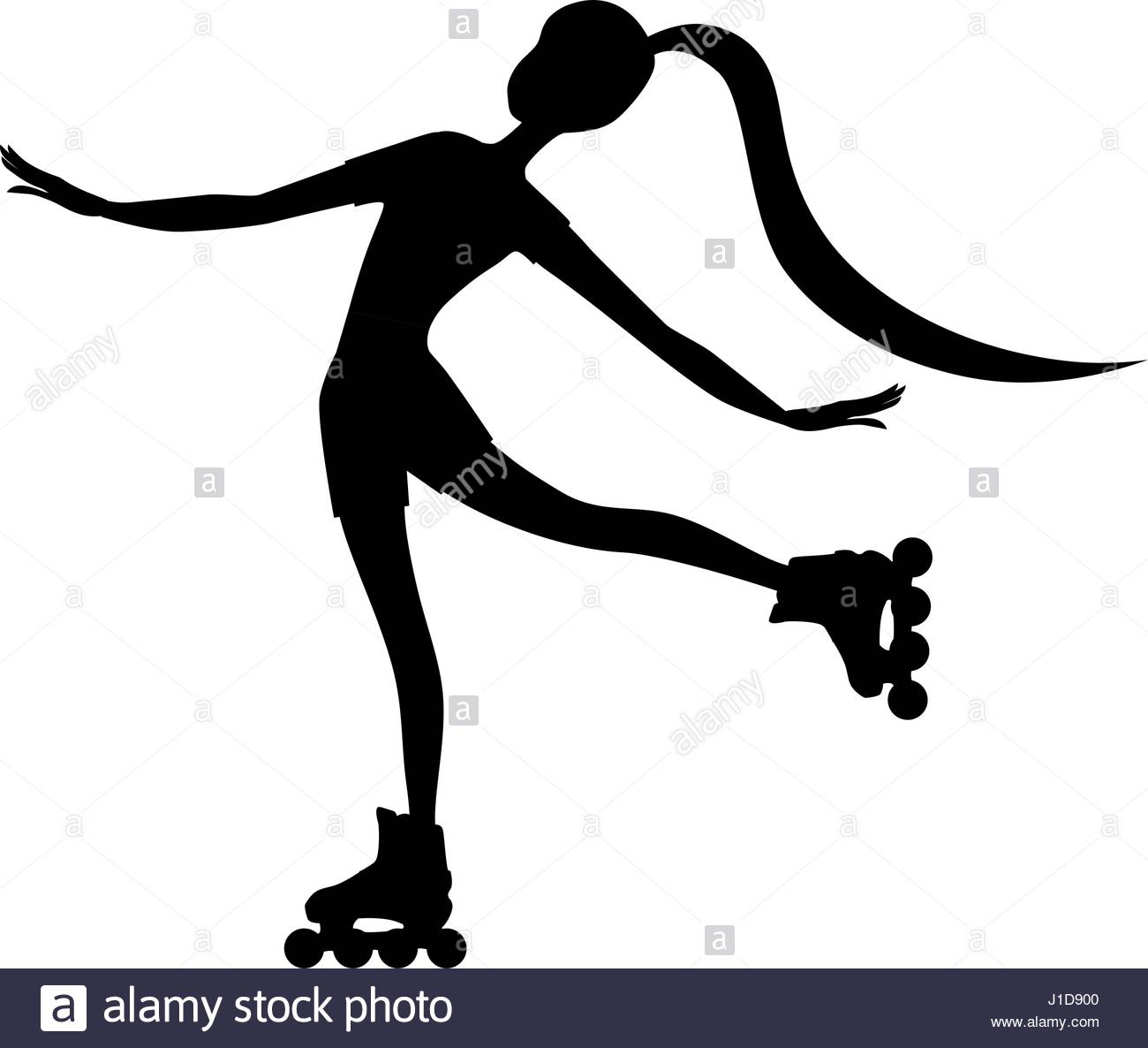 Roller Skating Stock Vector Images Alamy