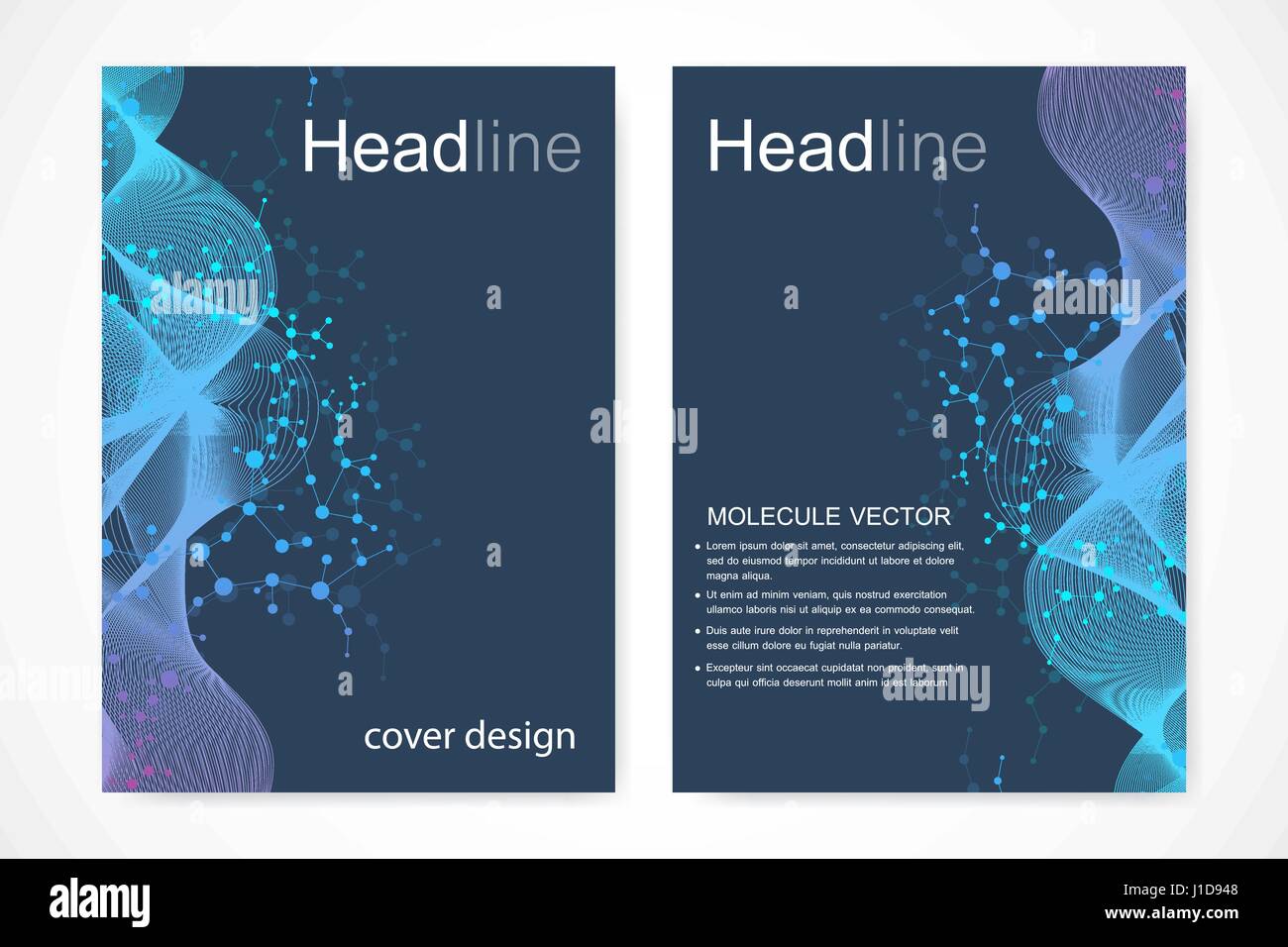 Scientific brochure design template. Vector flyer layout, Molecular ...