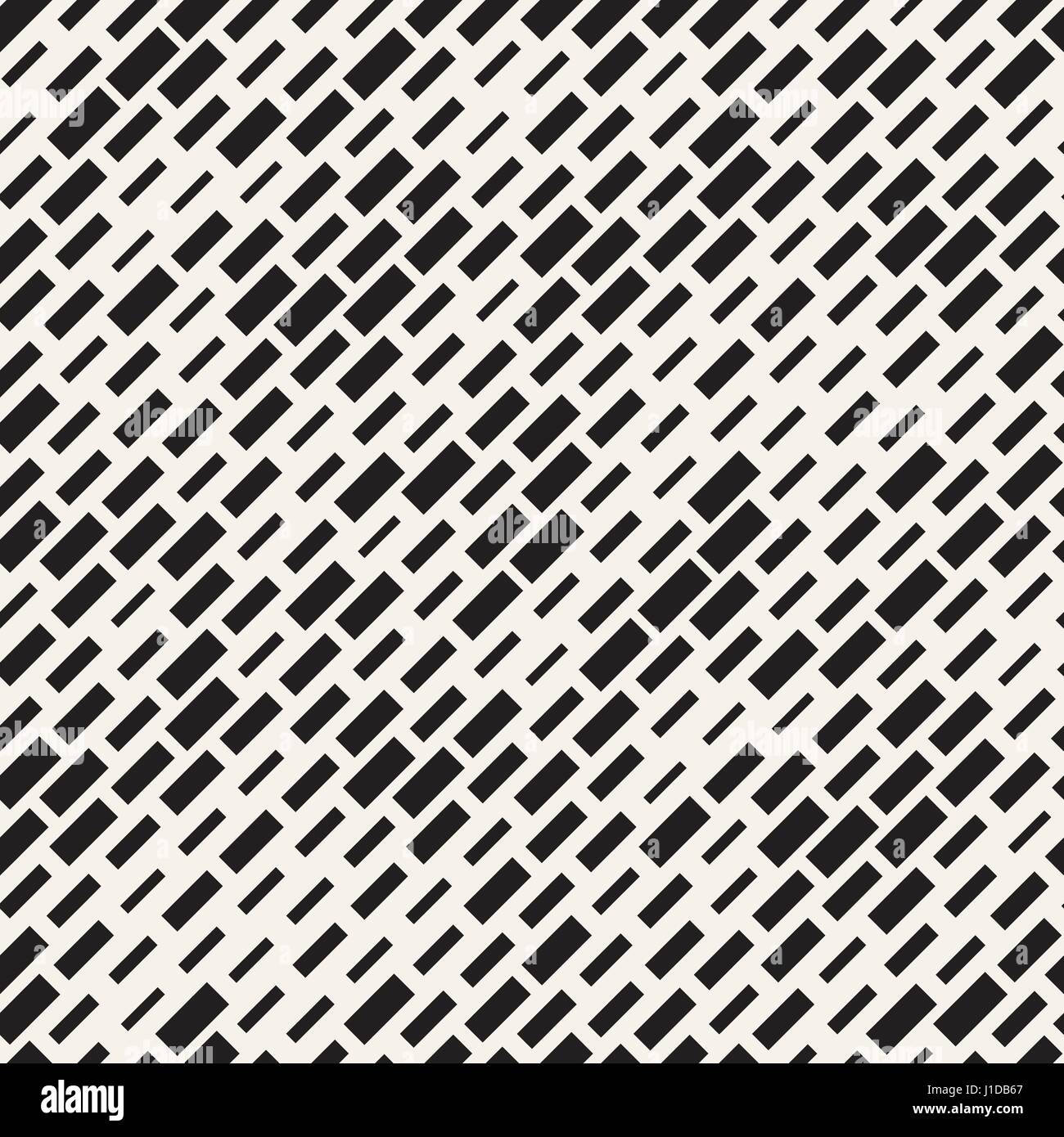 Vector Seamless Black And White Irregular Dash Rectangles Grid Pattern ...