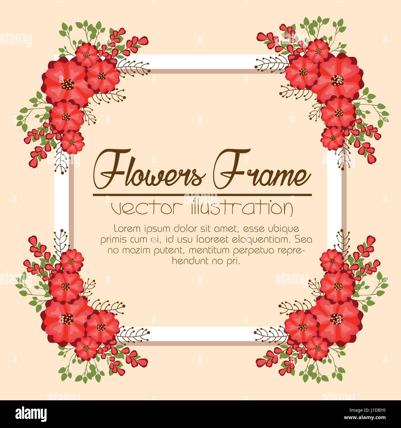 floral frame decorative icon Stock Vector Image & Art - Alamy
