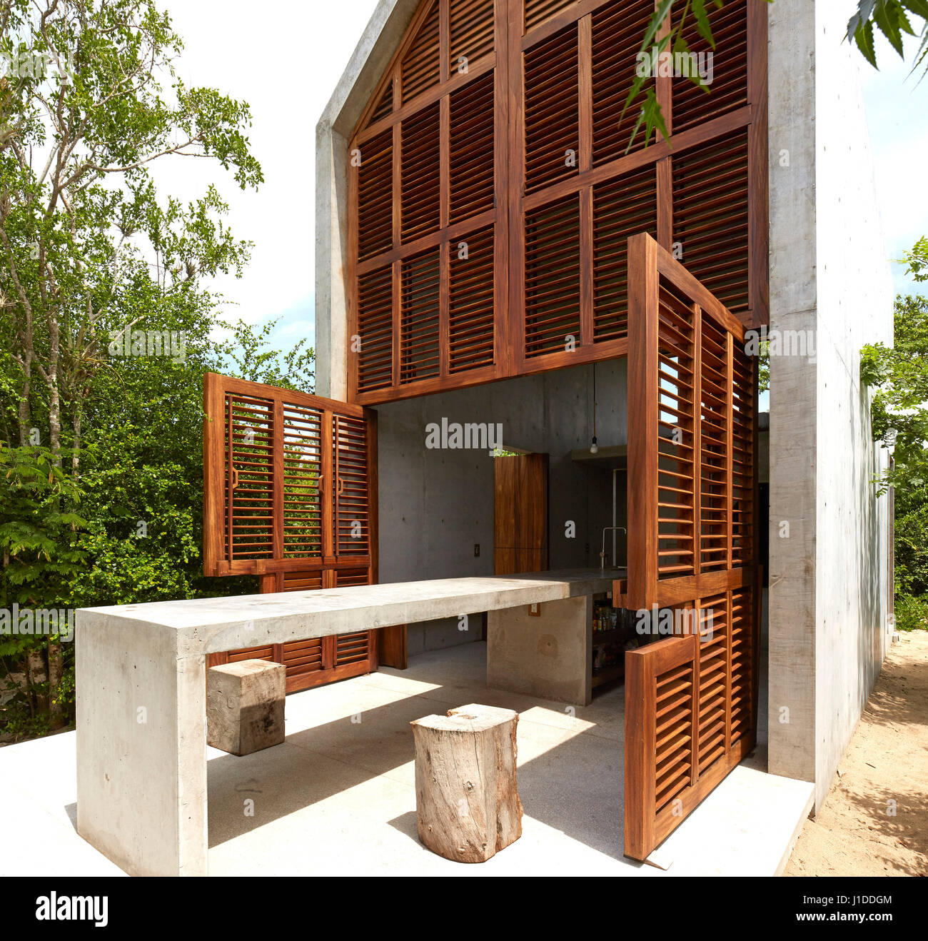 Indoor/outdoor seating area. Casa Tiny, Puerto Escondido, Mexico ...