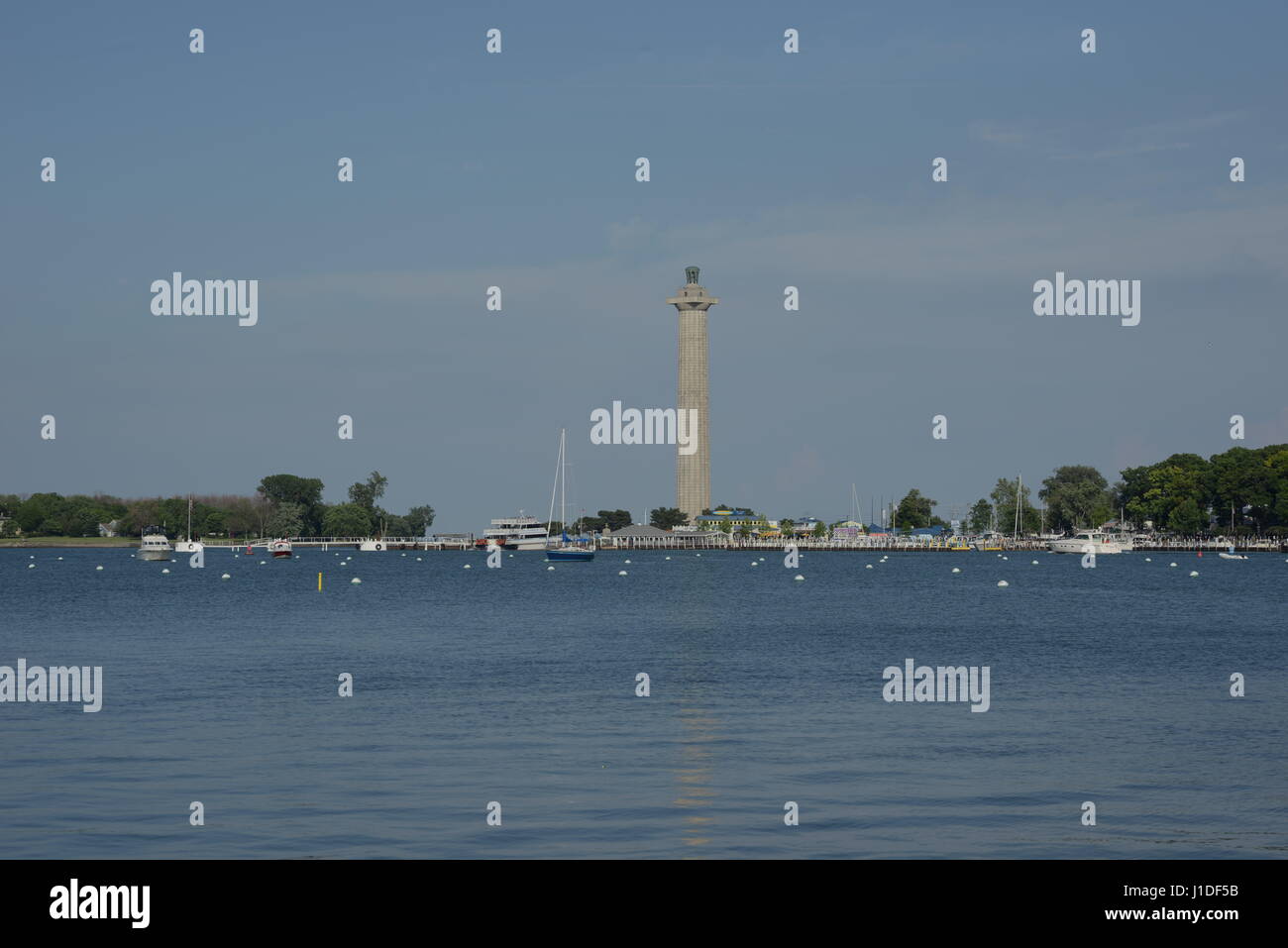 commodore Perry's monument on Put-in-bay Ohio Stock Photo