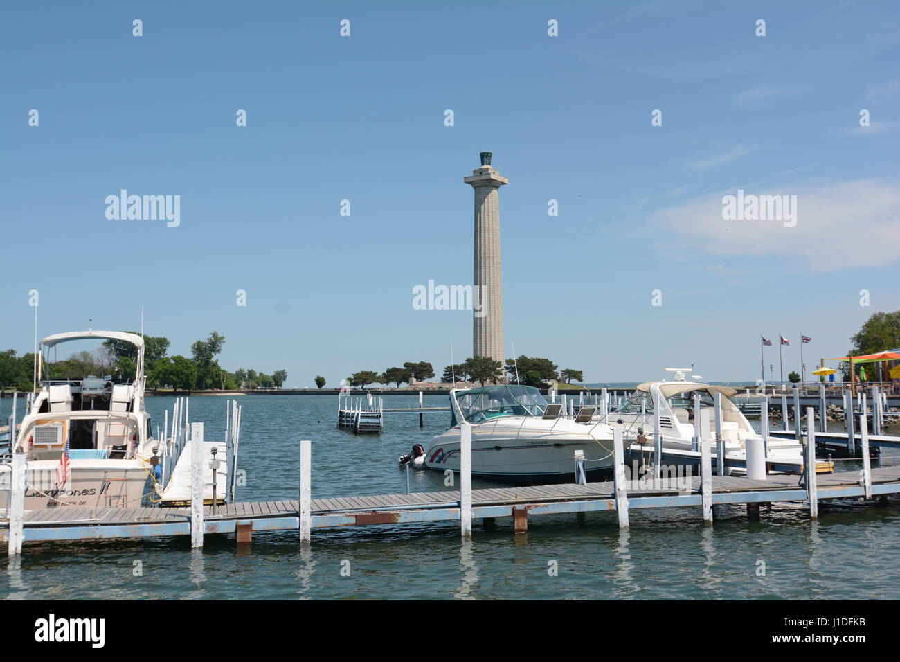 commodore Perry's monument on Put-in-bay Ohio Stock Photo