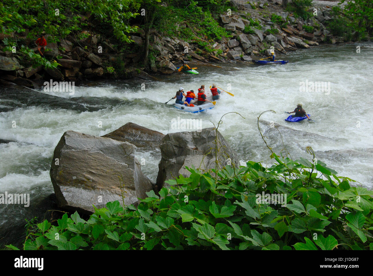 smoky mountains North Carolina white water kayak canoes Stock Photo Alamy