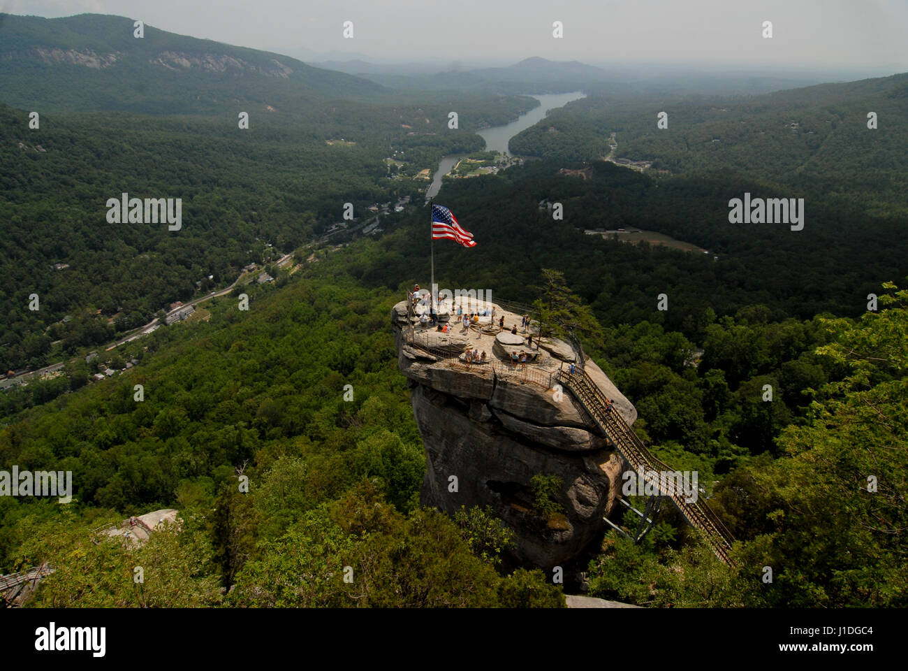 smoky mountains north carolina chimney rock overlook Stock Photo Alamy