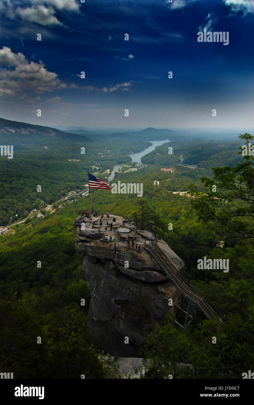 smoky mountains north carolina chimney rock overlook Stock Photo