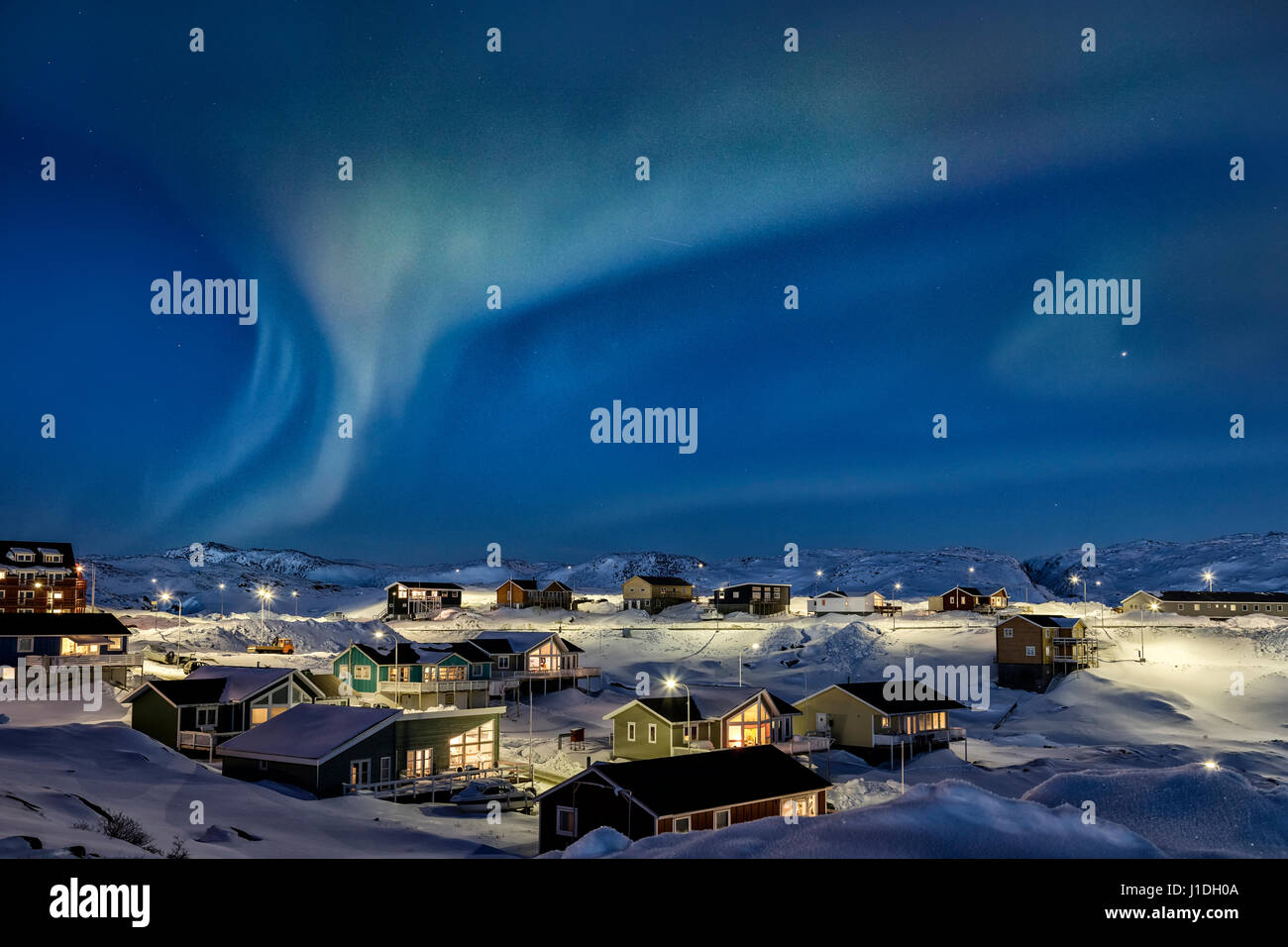sovende Falde tilbage Bevise Northern Lights over Ilulissat, Greenland Stock Photo - Alamy