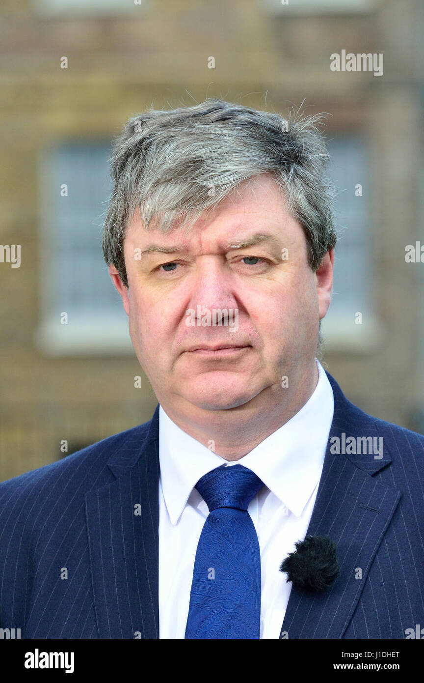 Alistair Carmichael (LibDem: Orkney and Shetland) on College Green, Westminster 18th April 2017 shortly after a general election was announced. Stock Photo