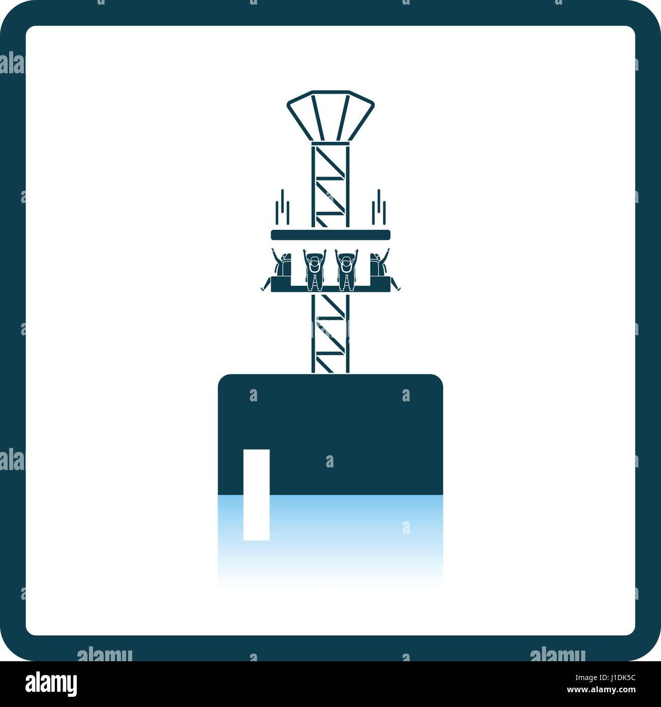 Free-fall ride icon. Shadow reflection design. Vector illustration ...