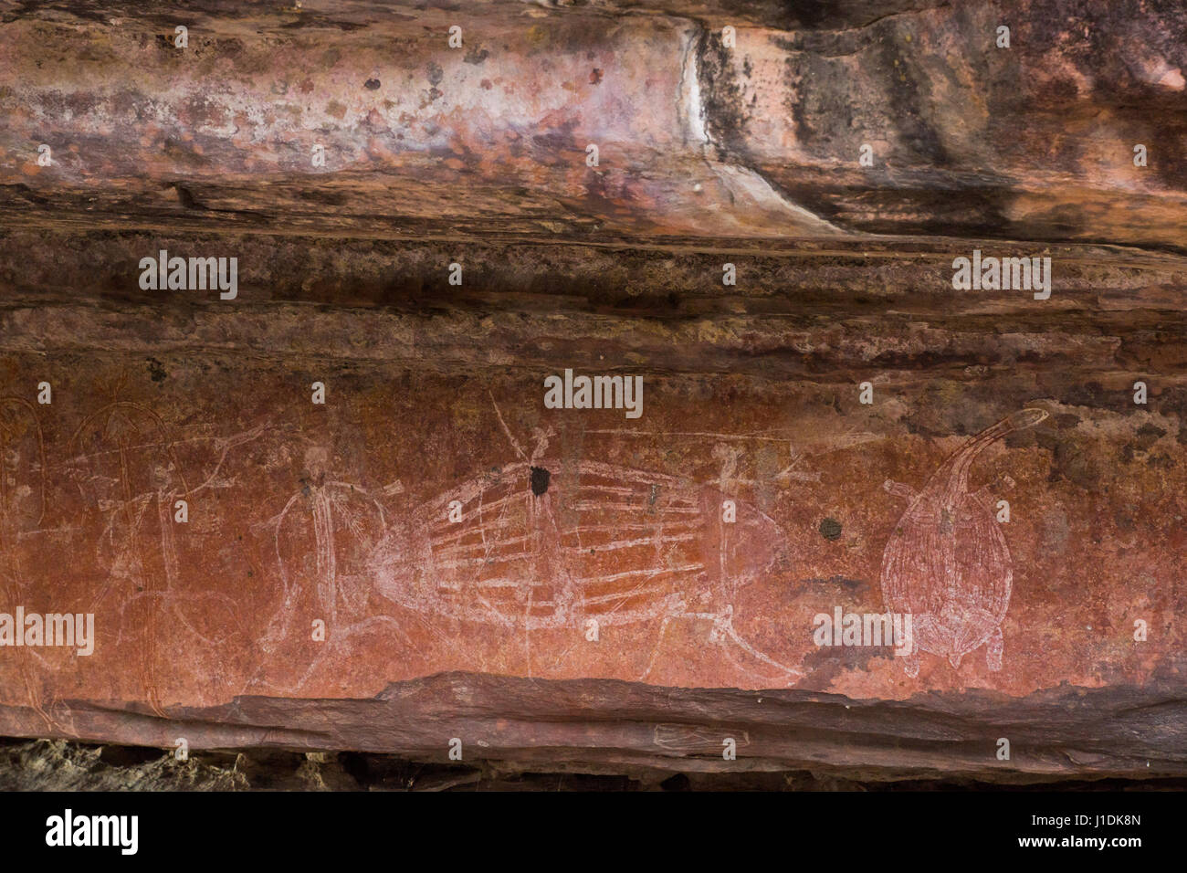 Australian Aboriginal Rock Art at Ubirr, Kakadu, Northern Territory, Australia Stock Photo