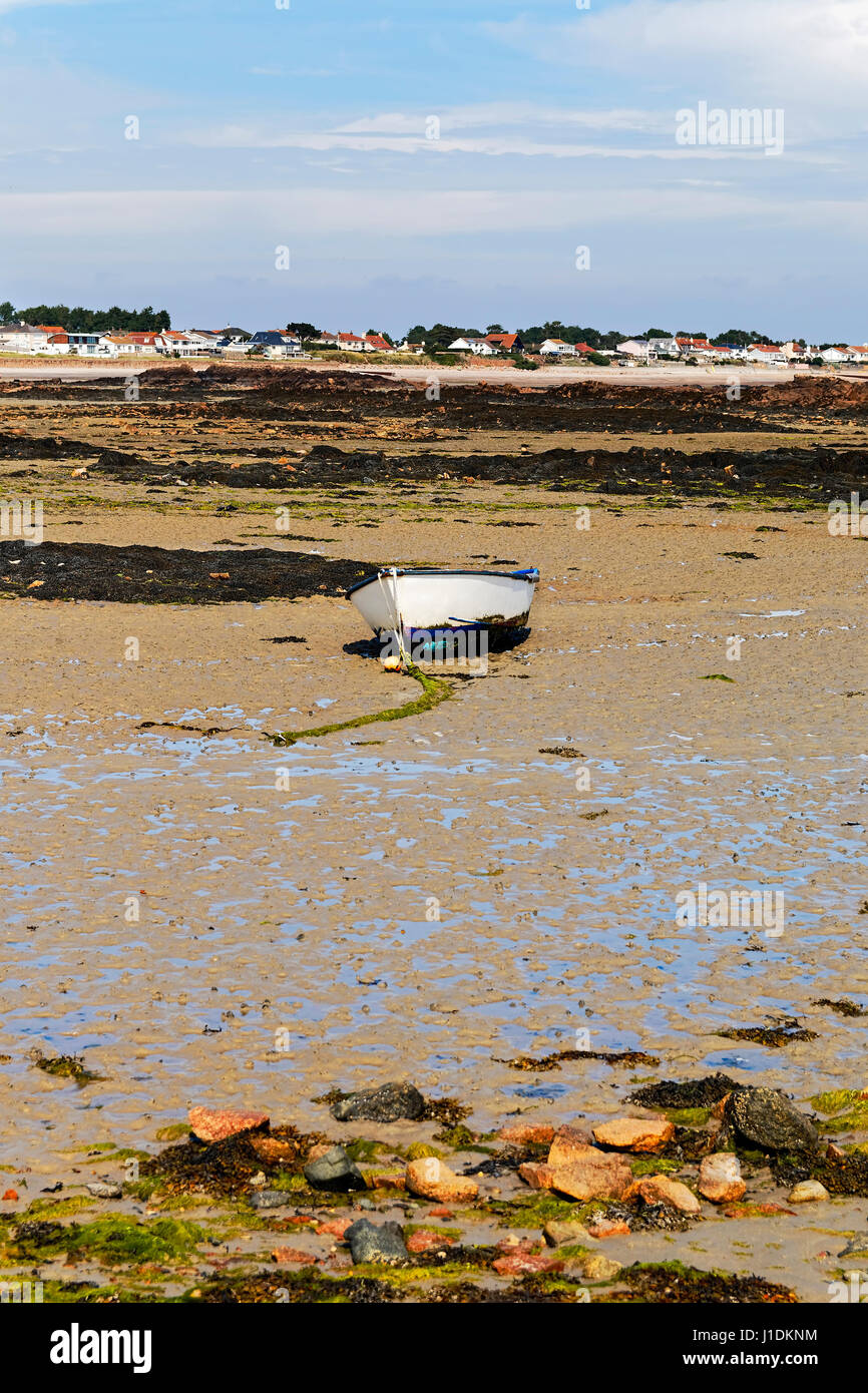 Moored boat tied up on beach hi-res stock photography and images - Alamy