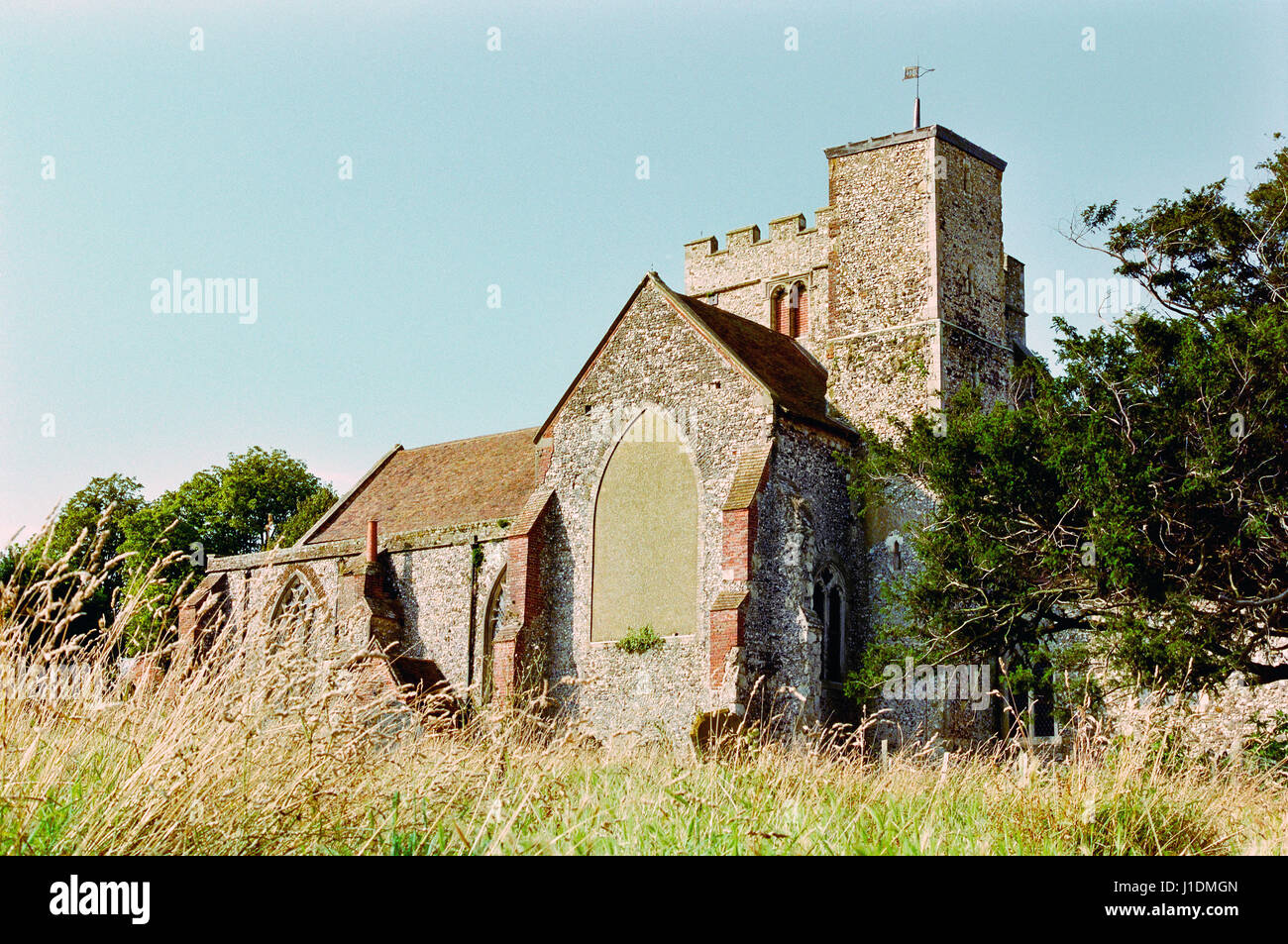 All Saints church at the village of Boughton Aluph, near Ashford, Kent, Southern Britain Stock Photo