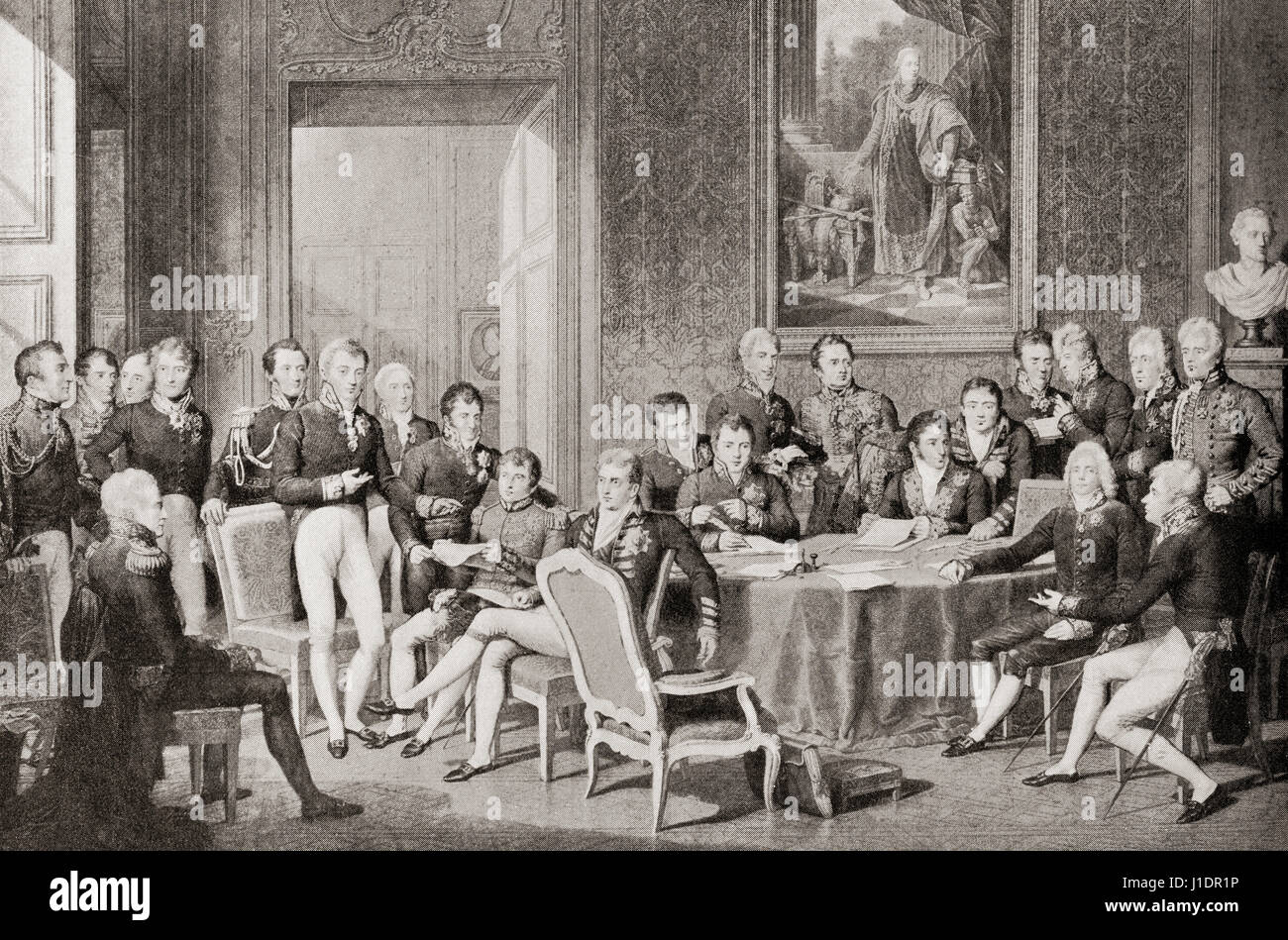 The Congress of Vienna, Austria, November 1814 to June 1815.  From Hutchinson's History of the Nations, published 1915 Stock Photo