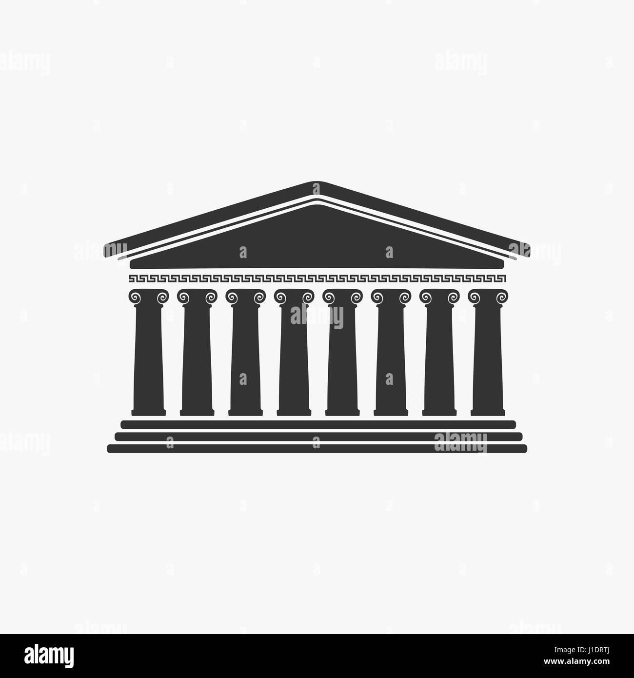 Greece Facade Historic Building Stock Vector