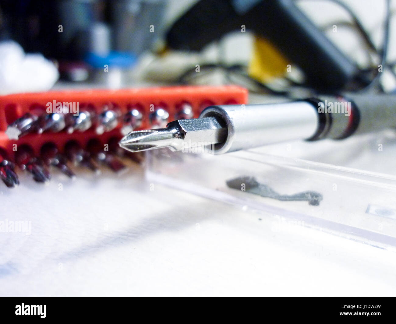 Interchangeable bits screwdriver Stock Photo Alamy