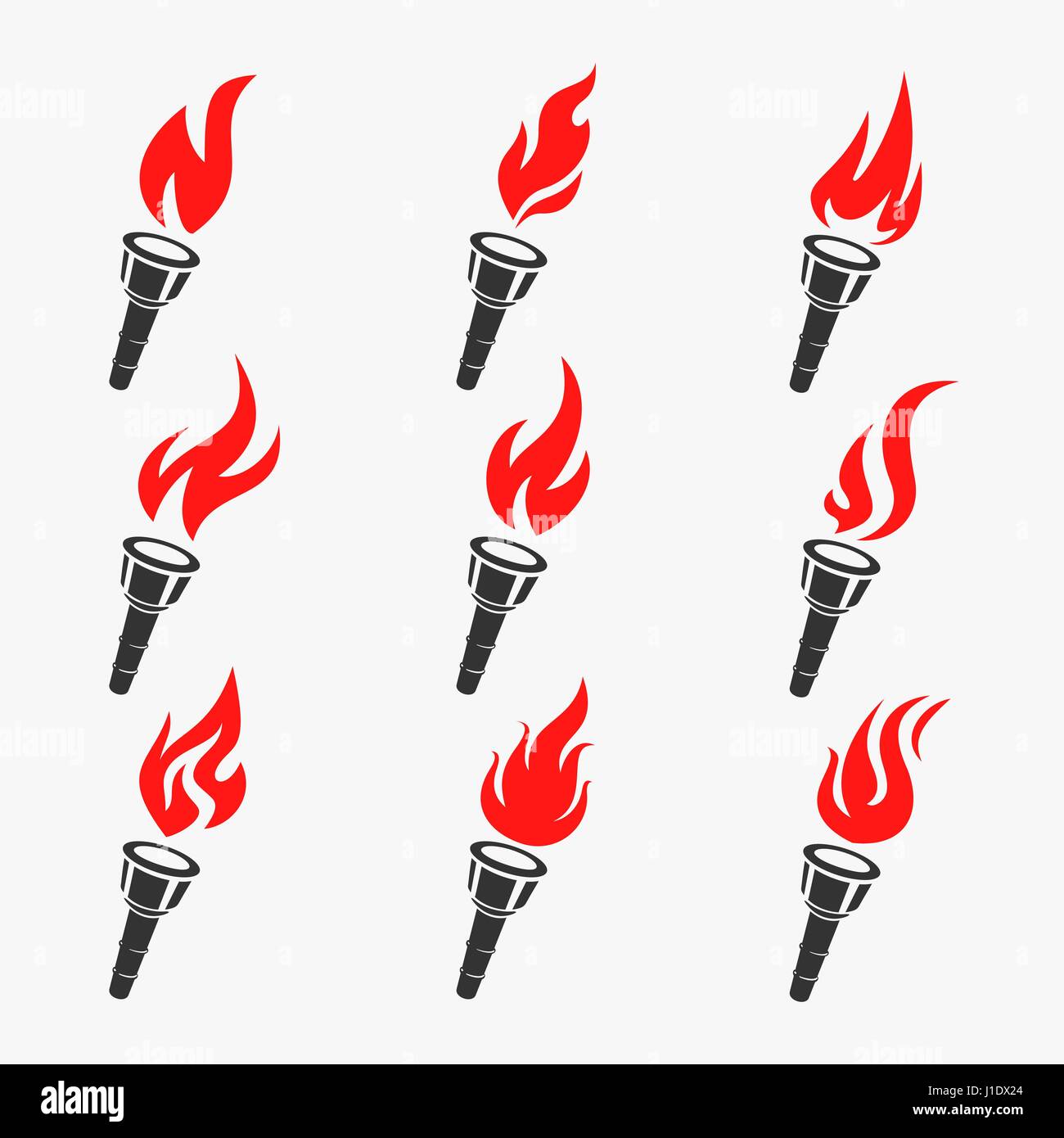 Torch Symbol Set Vector Illustration Stock Vector