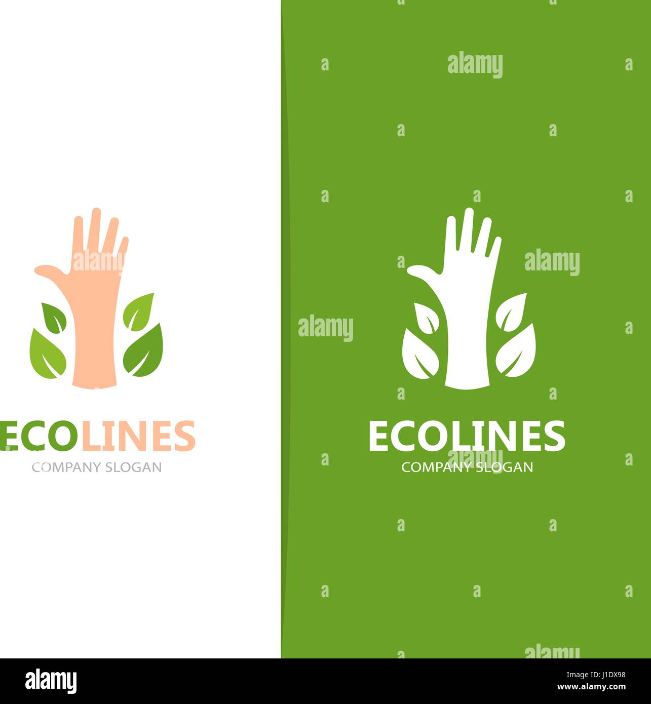 Vector of hand and leaf logo combination. Arm and eco symbol or icon ...