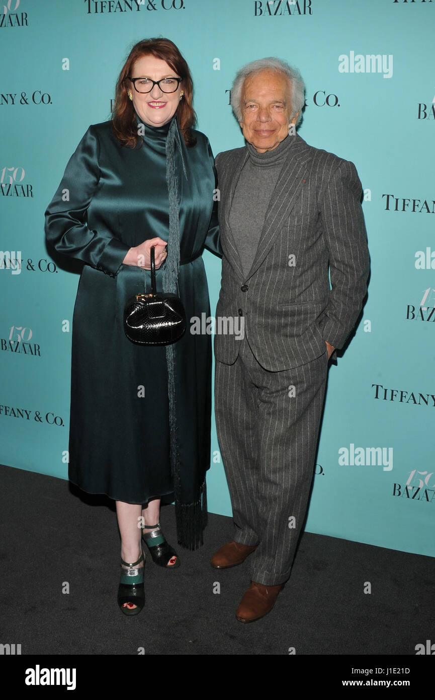 New York, USA. 19th April, 2017. Glenda Bailey and Ralph Lauren at the Harper's Bazaar: 150th Anniversary Party at The Rainbow Room on April 19, 2017 in New York City. Credit: John Palmer/MediaPunch/Alamy Live News Stock Photo