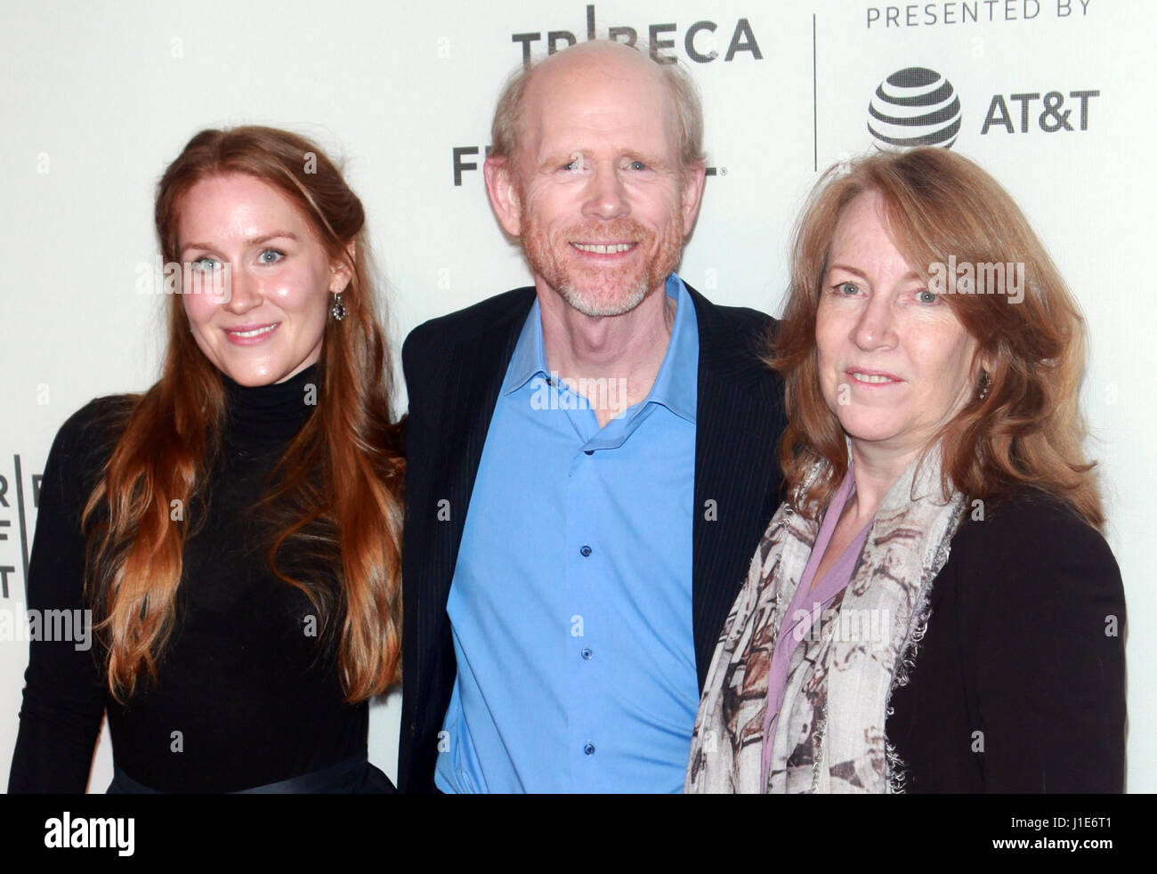 New York, NY, USA. 20th Apr, 2017. Paige Howard, Ron Howard and Cheryl Howard at the National Geographic Premiere of Genius at The 2017 Tribeca Film Festival at The BMCC Tribeca Performing Arts Center in New York City on April 20, 2017. Credit: Diego Corredor/Media Punch/Alamy Live News Stock Photo