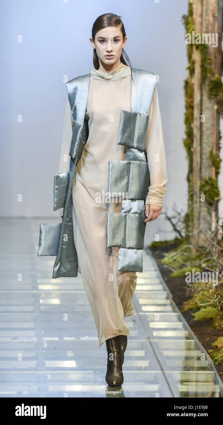 Tbilisi Georgia. 20th Apr 2017. A model presents a creation by
