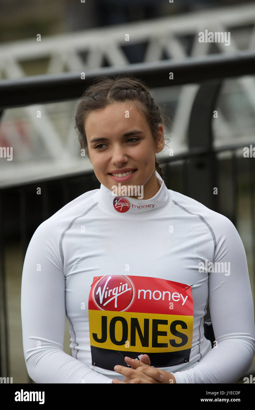 London, UK. 21st Apr, 2017. Elite wheelchair athlete Jade Jones attends