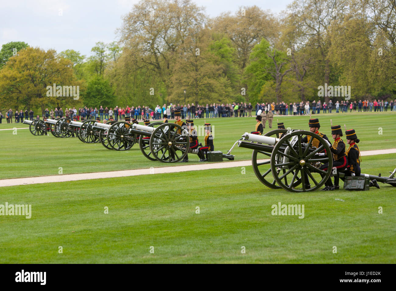 Queen’s Birthday Gun Salute, 21 April, 2017. Hyde Park, London UK