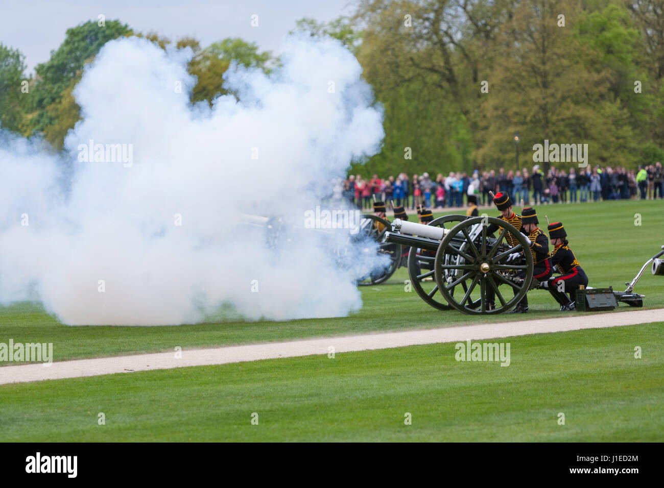 Queen’s Birthday Gun Salute, 21 April, 2017. Hyde Park, London UK
