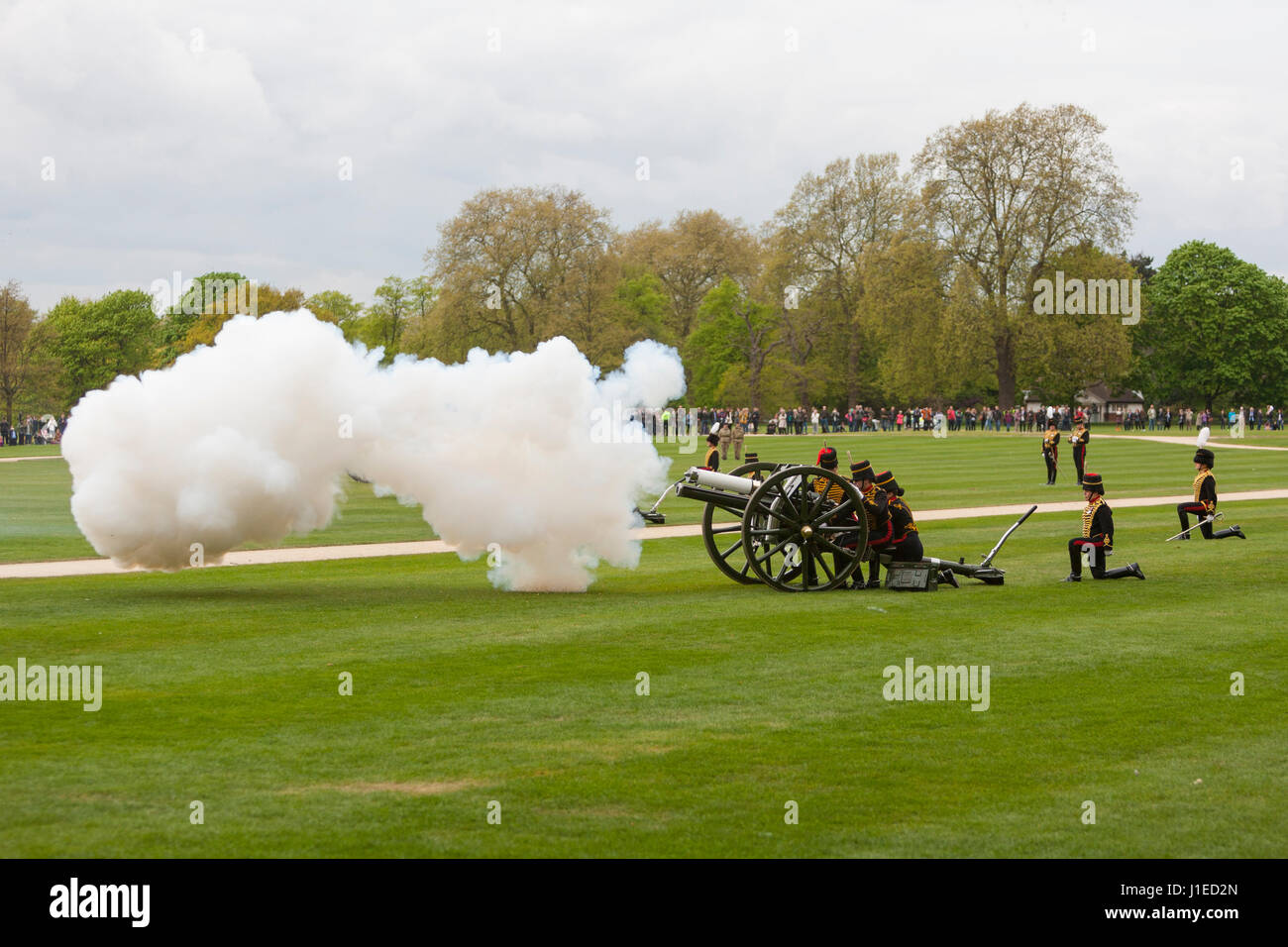Queen’s Birthday Gun Salute, 21 April, 2017. Hyde Park, London UK