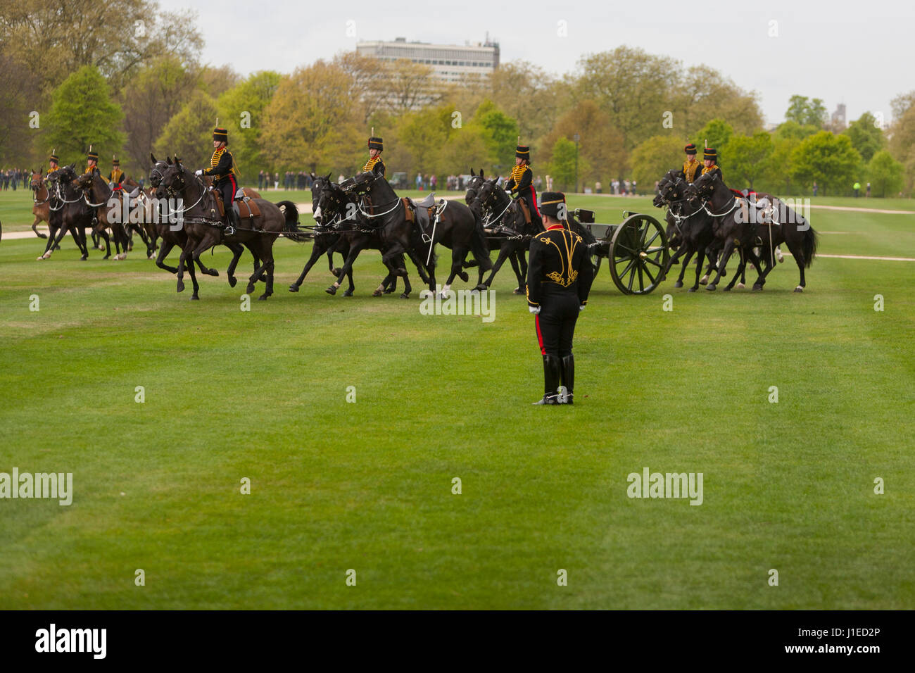 Queen’s Birthday Gun Salute, 21 April, 2017. Hyde Park, London UK