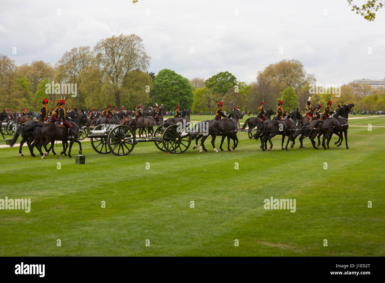 Queen’s Birthday Gun Salute, 21 April, 2017. Hyde Park, London UK