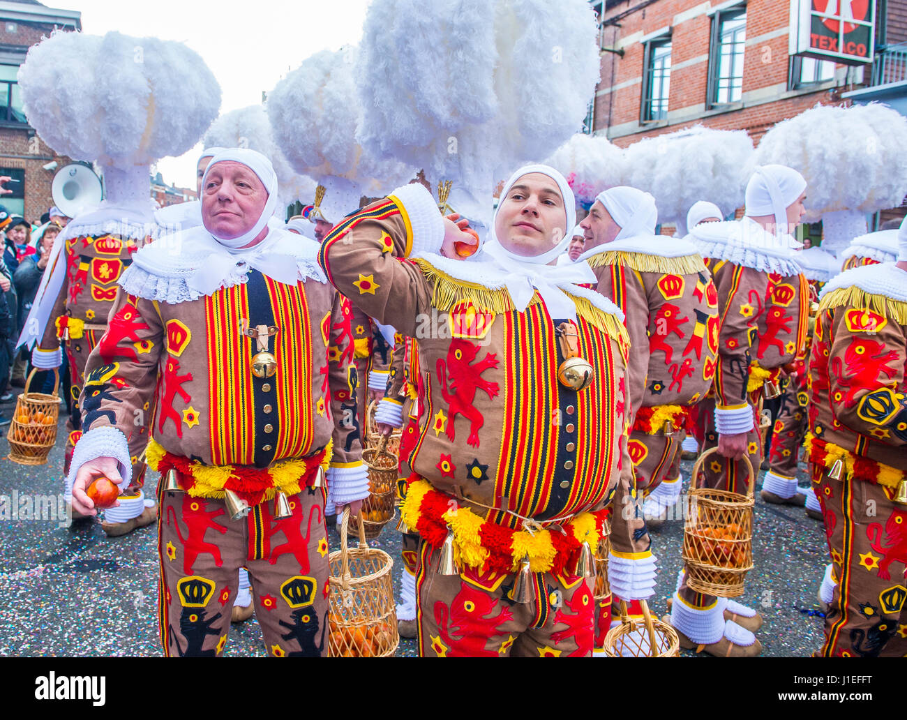 Participants in the Binche Carnival in Binche, Belgium Stock Photo