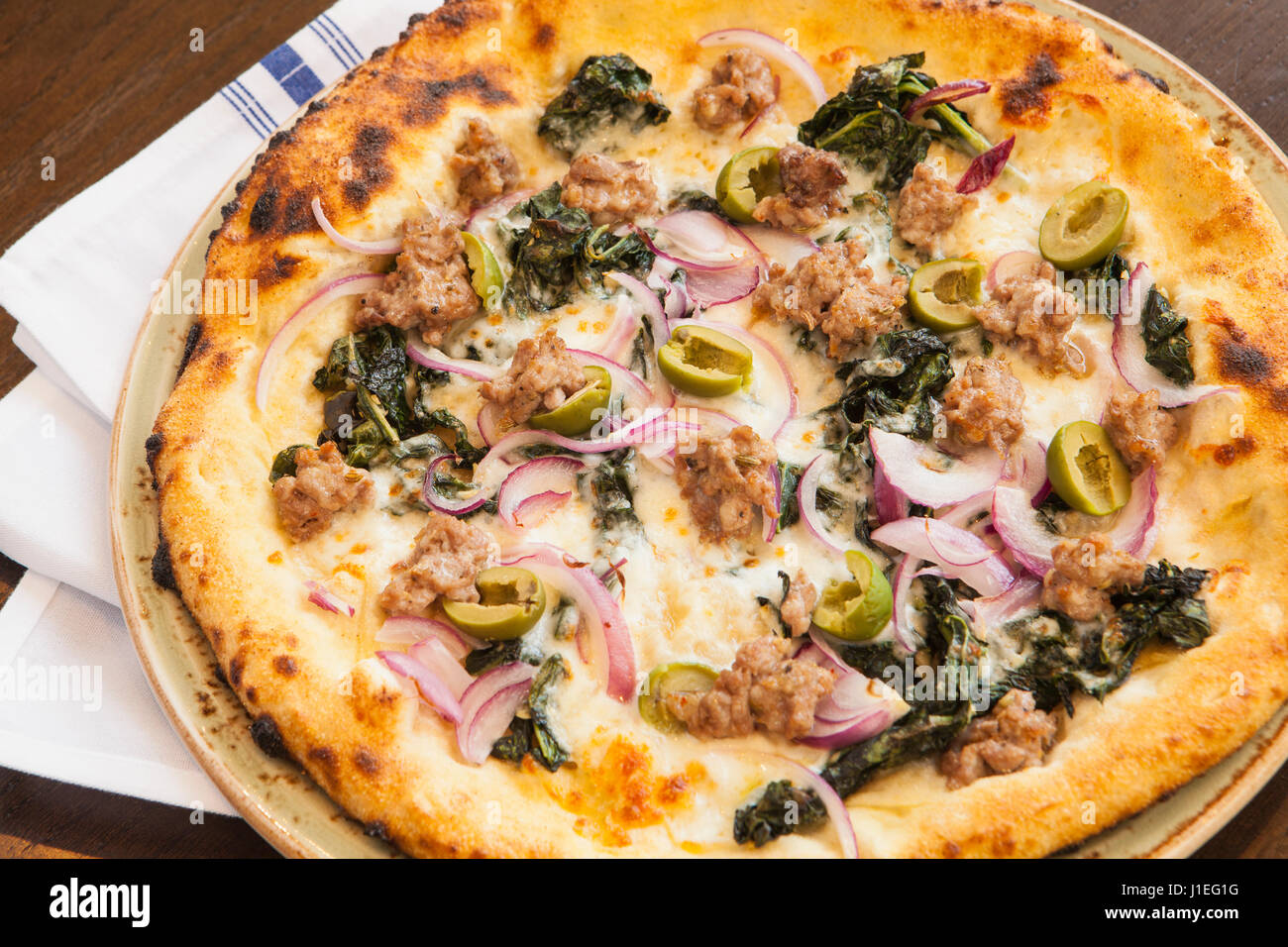 fennel sausage pizza Stock Photo Alamy