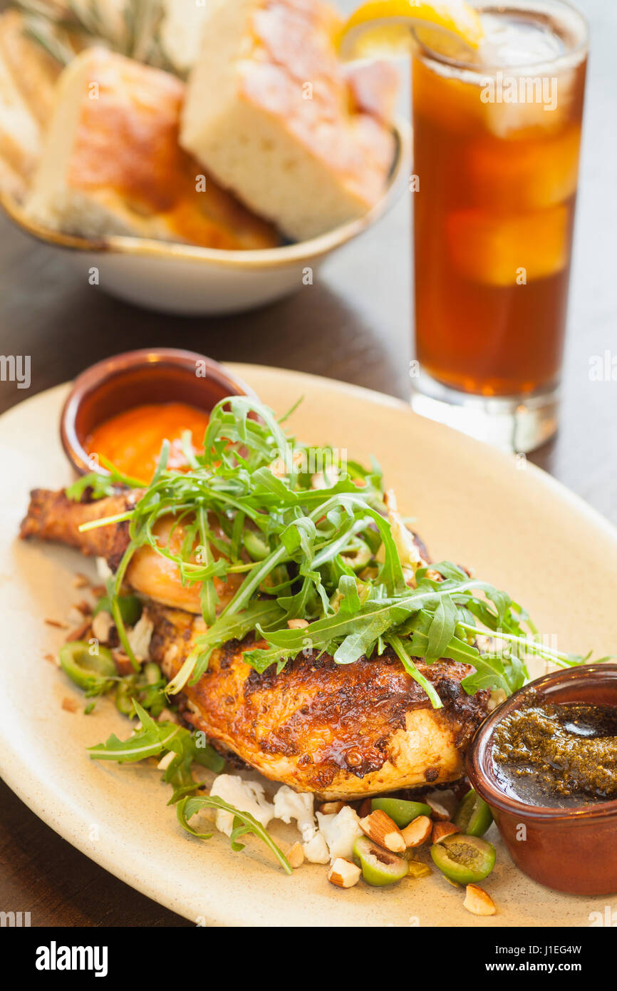 spit-roasted chicken Stock Photo
