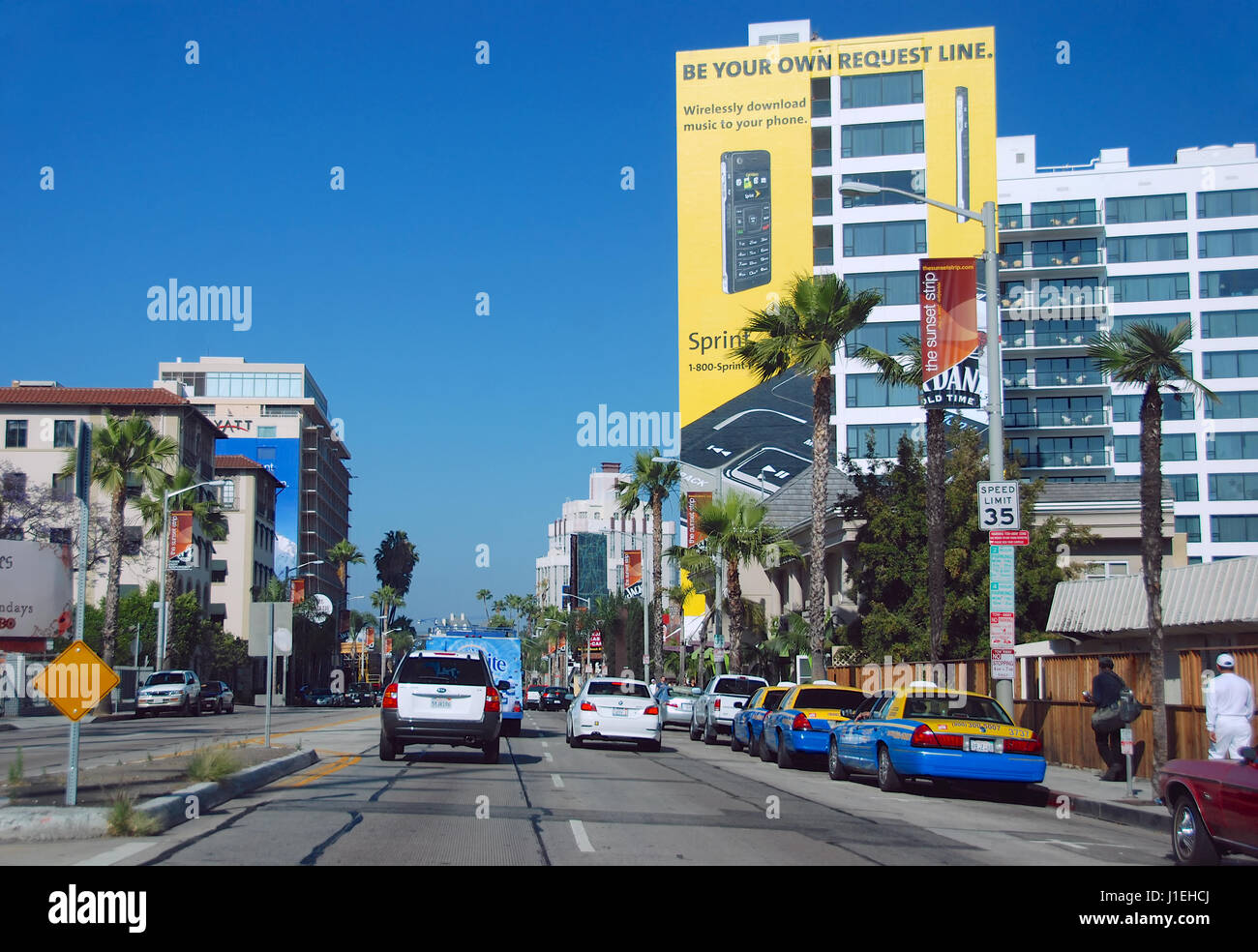 Sunset Blvd, West Hollywood, Los Angeles, California, USA Stock Photo