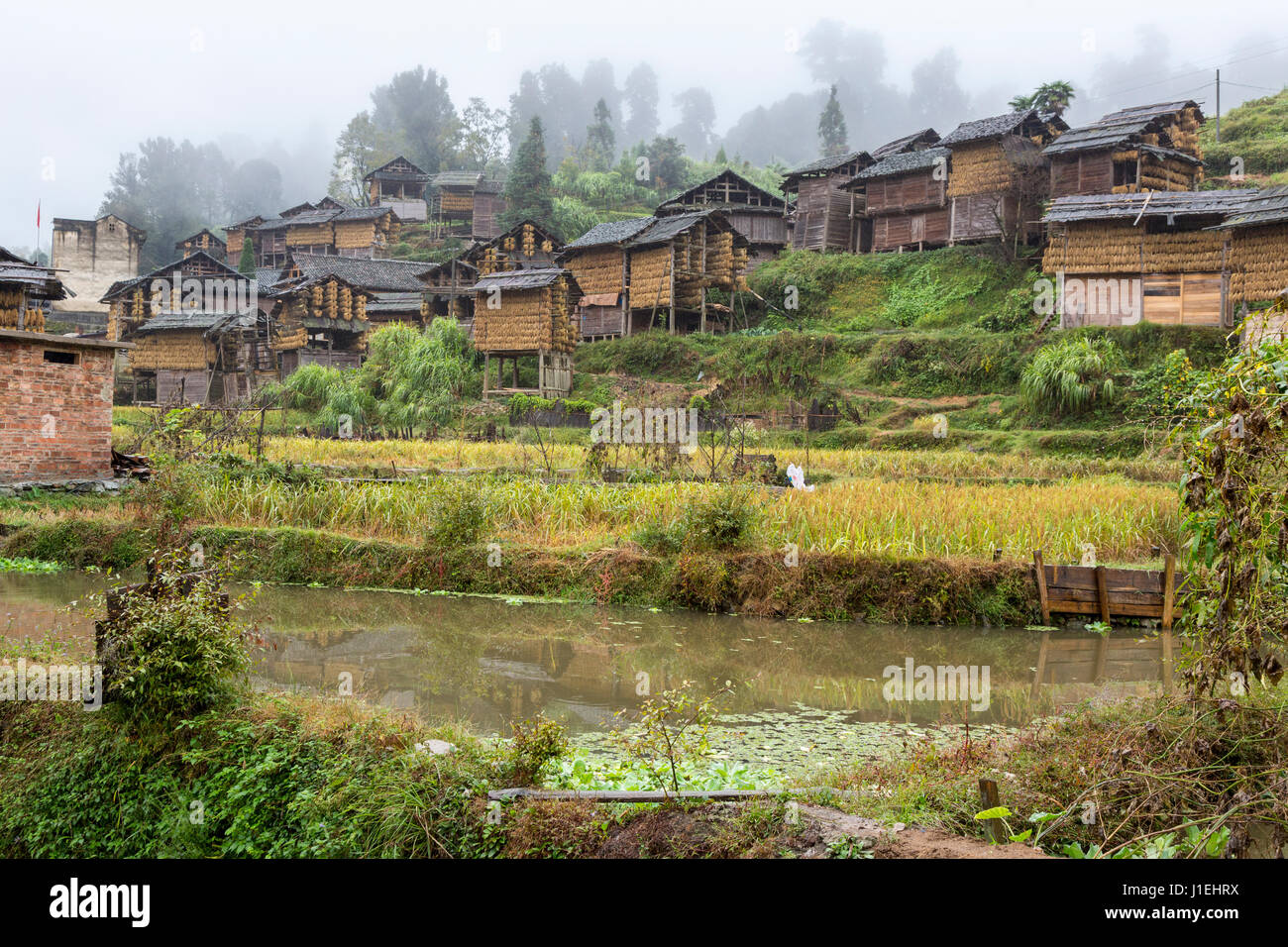 Huanggang, Guizhou, China.  A Dong Ethnic Village. Stock Photo