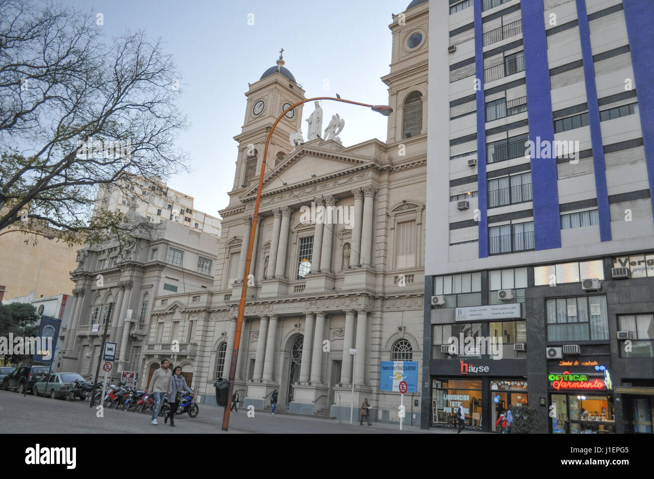 BAHIA BLANCA, BUENOS AIRES, ARGENTINA - DECEMBER 20, 2016:  Cathedral Nuestra Se–ora de la Merced in Bahia Blanca, Buenos Aires, Argentina on December Stock Photo