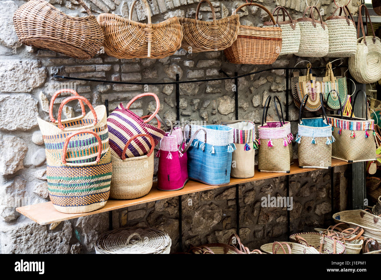Handmade Basket Shop Antibes Cote D'Azure France Stock Photo - Alamy