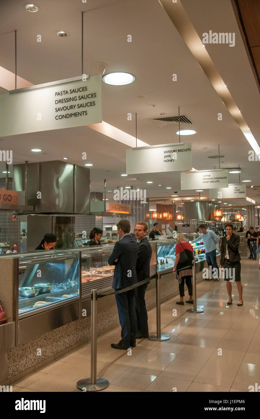 Food hall of the upscale David Jones department store, Melbourne, Australia Stock Photo