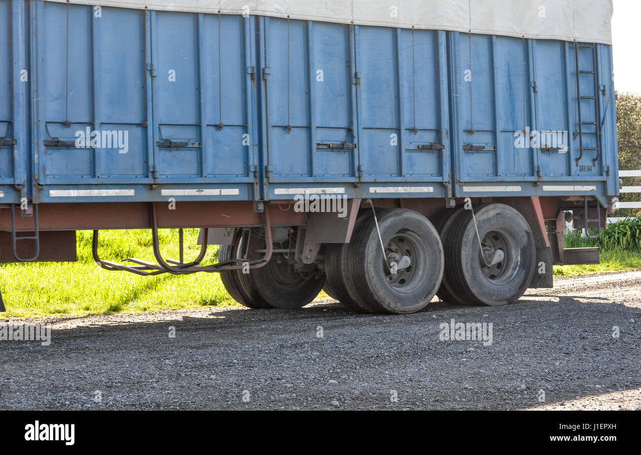 Blue Cargo truck Stock Photo - Alamy