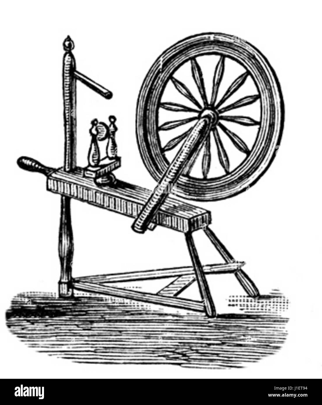 COLONIAL LIFE SPINNING WHEEL Stock Photo Alamy