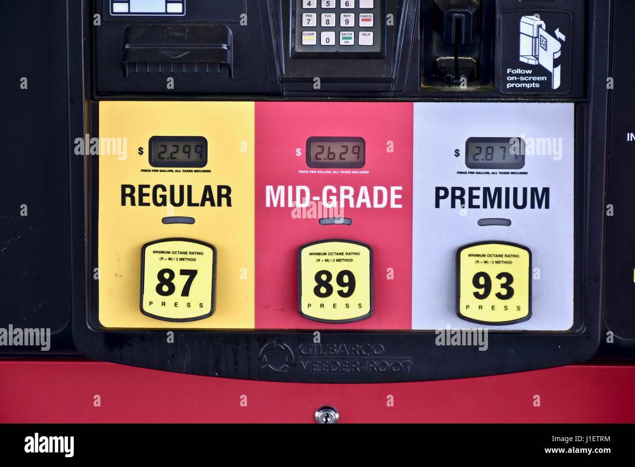 Fuel pump gas prices Stock Photo Alamy