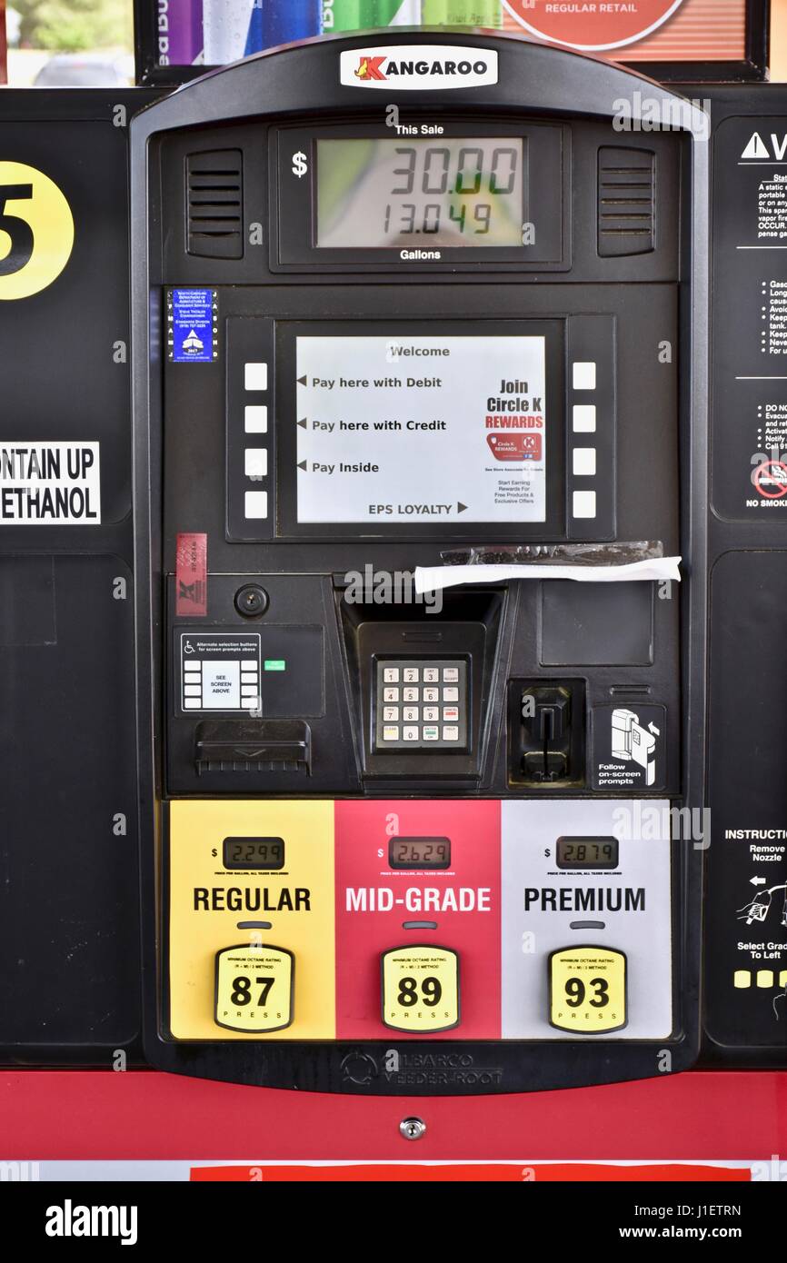 Fuel pump gas prices Stock Photo Alamy