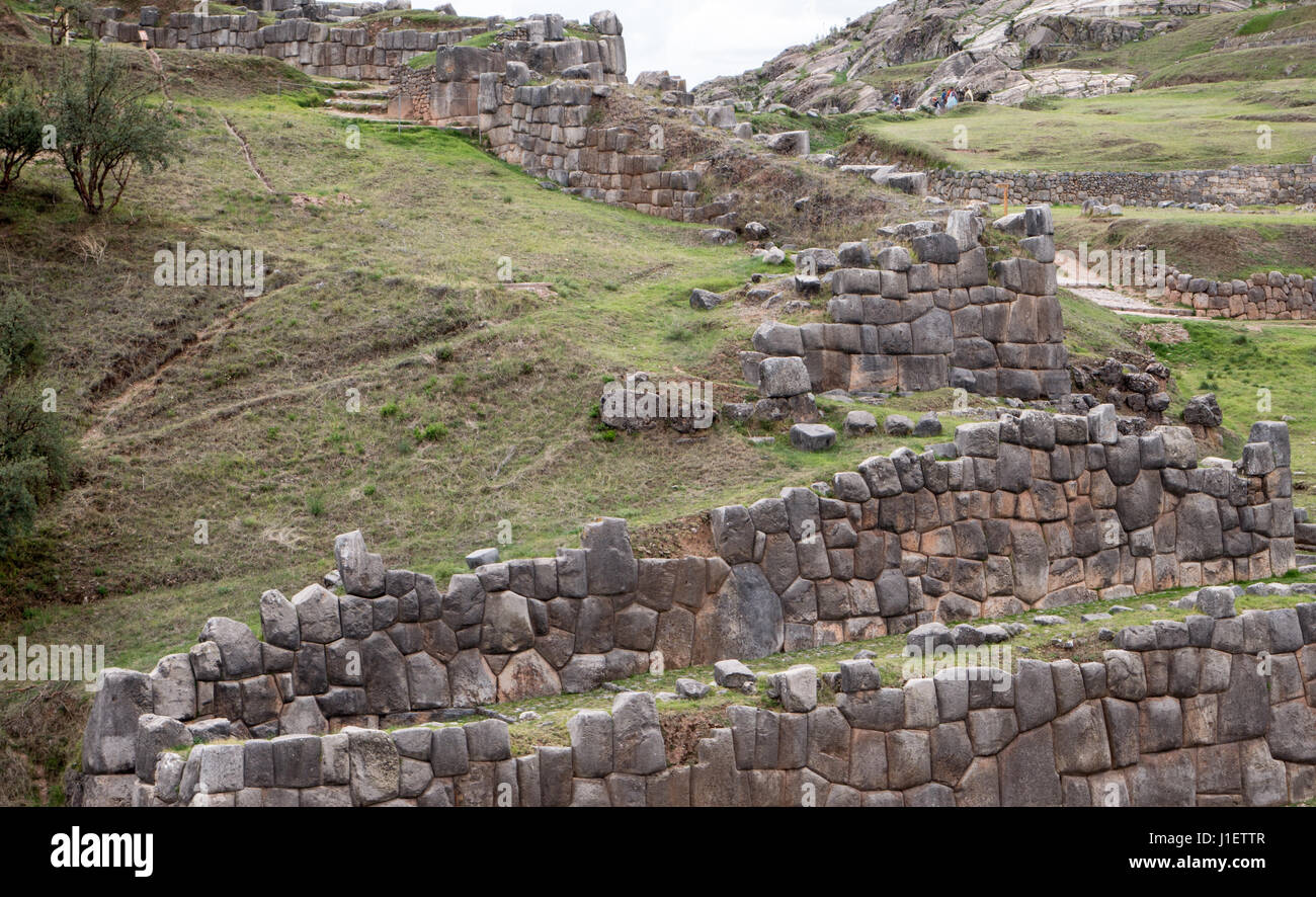 Ancient Inca Wall Detail of an ancient Inca wall in Sacsayhuaman, near Cusco, in Peru ...