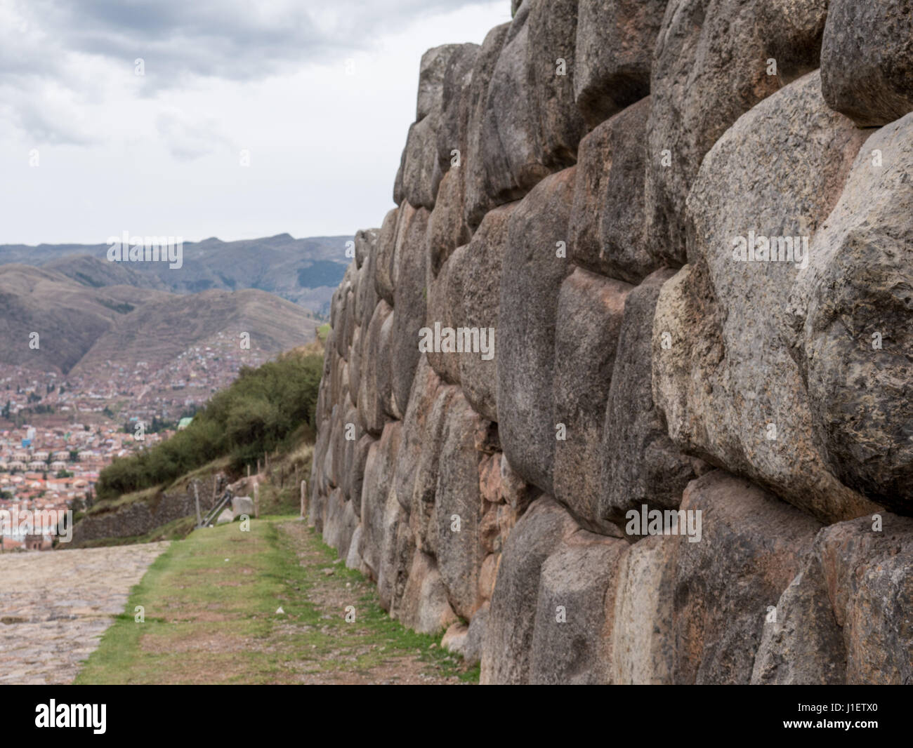 Ancient Inca Wall Detail of an ancient Inca wall in Sacsayhuaman, near Cusco, in Peru ...