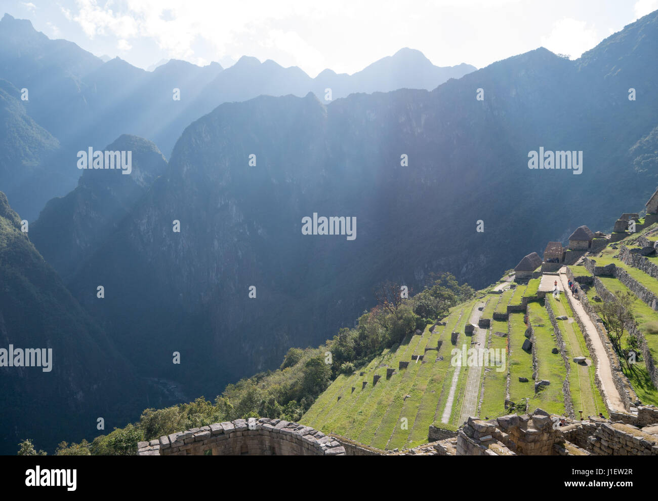 Machu picchu terraces Stock Photo - Alamy