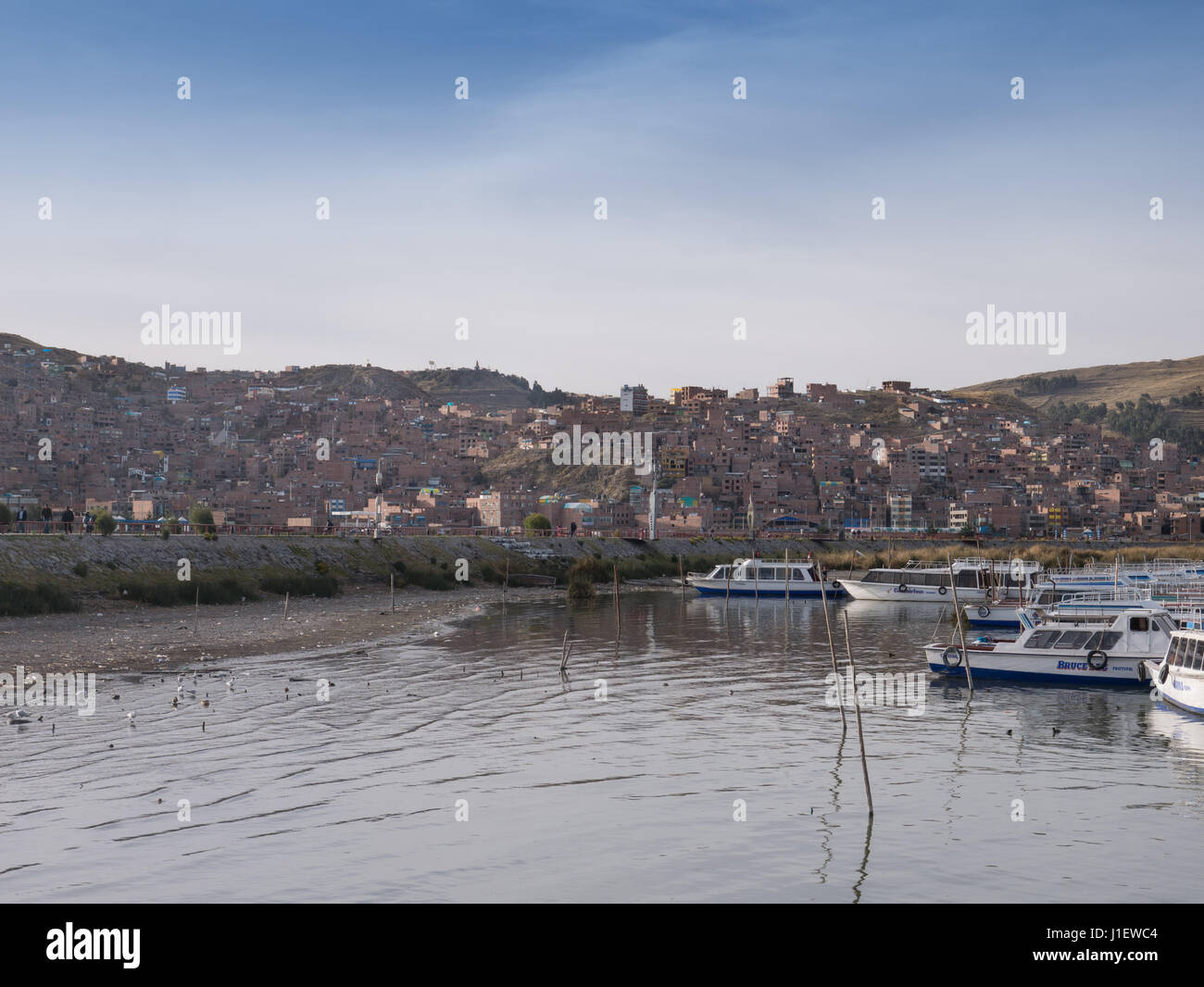 Puno City on the shore of Lake Titikaka Peru South America Stock Photo ...