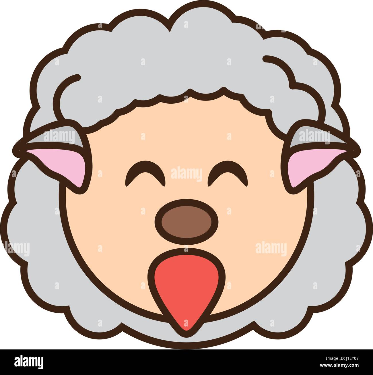 cute sheep face kawaii style Stock Vector Image & Art - Alamy